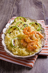 Fried shrimp on skewers