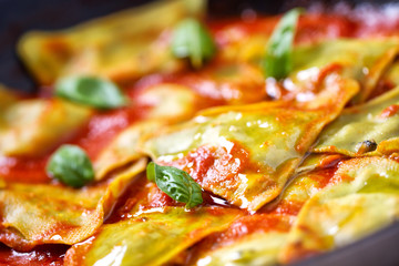 Ravioli with tomato sauce