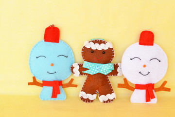 Handmade felt Christmas toys 