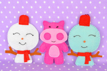 Handmade felt Christmas toys 