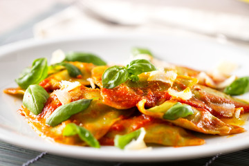 Ravioli with tomato sauce