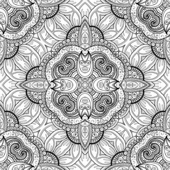 Vector Seamless Abstract Black and White Tribal Pattern