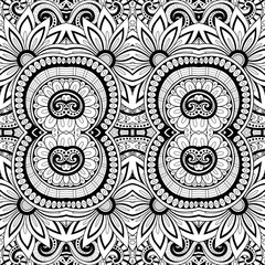 Vector Seamless Abstract Black and White Tribal Pattern