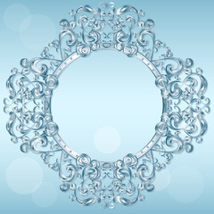 carved frame of ice for picture or photo