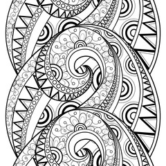 Vector Seamless Monochrome Floral Pattern