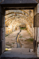 Obraz premium The basement of an ancient Roman agora.