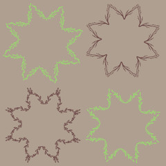 Vintage flower rustic  elements frames