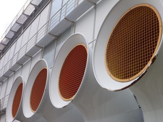 big ventilation tubes of aquario Genova