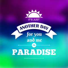 Vector typography on blur background