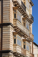 Malte, maison &agrave; bow-window &agrave; La Valette