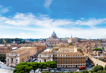 Rome and Basilica of St. Peter in Vatican - obrazy, fototapety, plakaty
