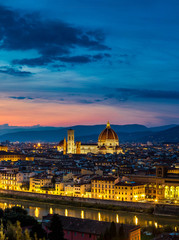 Fototapeta na wymiar Panoramic sunset in Florence