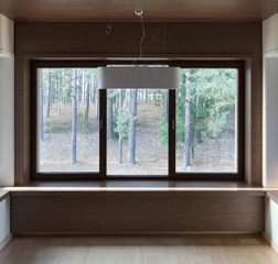 Interior of empty room with windows