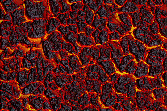 The texture of molten lava