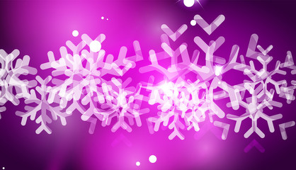 Obraz na płótnie Canvas Christmas purple abstract background with white transparent snowflakes