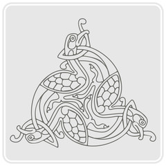 monochrome icon with Celtic art and ethnic ornaments for your design