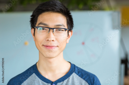 "Handsome attractive young asian male in glasses" Stock photo and