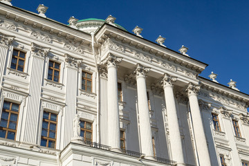 Columns on blue sky background
