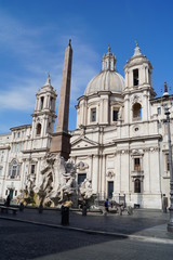 Fountain in front of cathedral in Rome