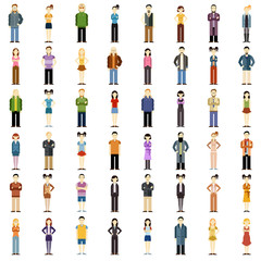 Set of people flat icons