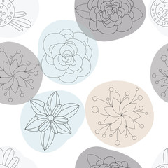 Floral flowers seamless pattern, background