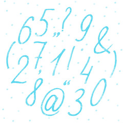 Handdrawn signes and numbers (characters)