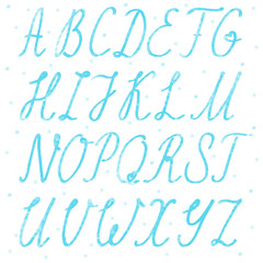 Handdrawn alphabet, capital letters