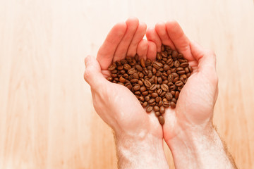 Texture coffee brown closeup bean