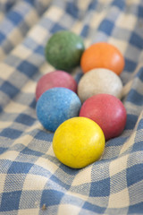 Toy marbles in close up