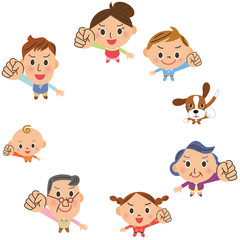 元気な三世代家族