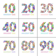 a set of commemorative dates. anniversary.