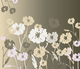 Flowers ornaments background texture in different colors. Vector