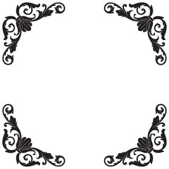 Vintage baroque frame scroll ornament engraving border floral retro pattern antique style acanthus foliage swirl decorative design element filigree calligraphy vector