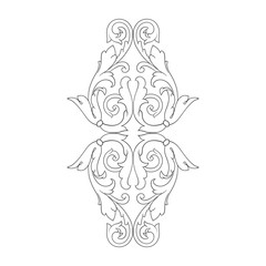 Vintage baroque frame scroll ornament engraving border floral retro pattern antique style acanthus foliage swirl decorative design element filigree calligraphy vector