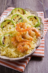 Fried shrimp on skewers