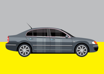 compact gray car vector