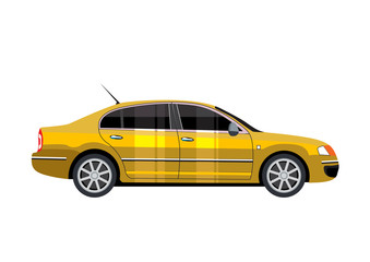 compact yellow car vector