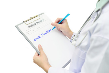 Medical record with ebola virus positive