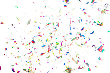 Colorful confetti on white background - obrazy, fototapety, plakaty