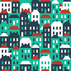Seamless town pattern