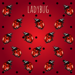 Red background with ladybug