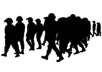 People of special police force on white background
