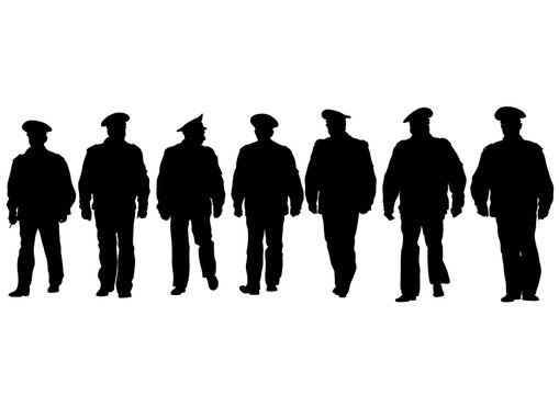 People of special police force on white background