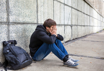 Sad Young Man outdoor