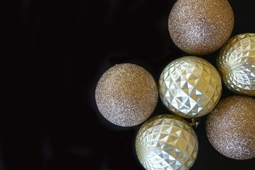 Glitter and studded texture Christmas baubles