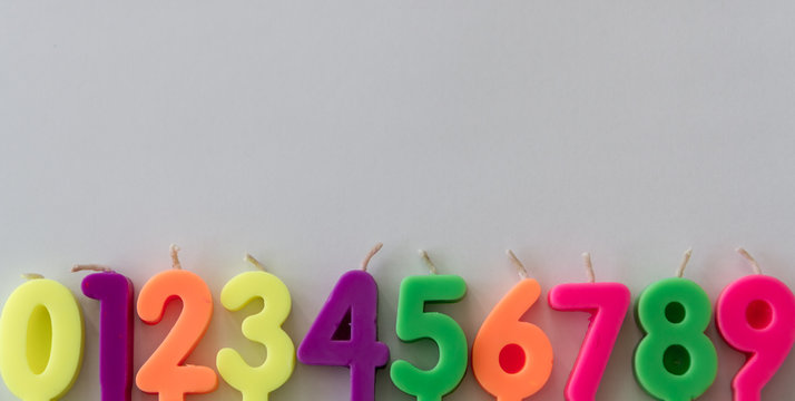 Colorful Candles shaped as numbers