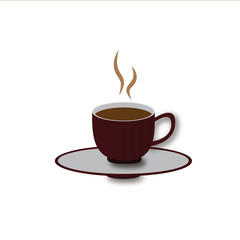 Obraz premium coffee cup icon vector hot drink isolated illustration