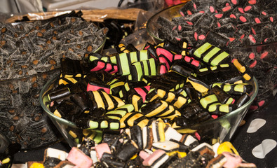 Sweet Sugar Candies on a Street Market Shop Table