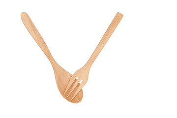 Top view : wooden spoon.
