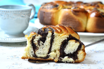 Piece of poppy seed cake.